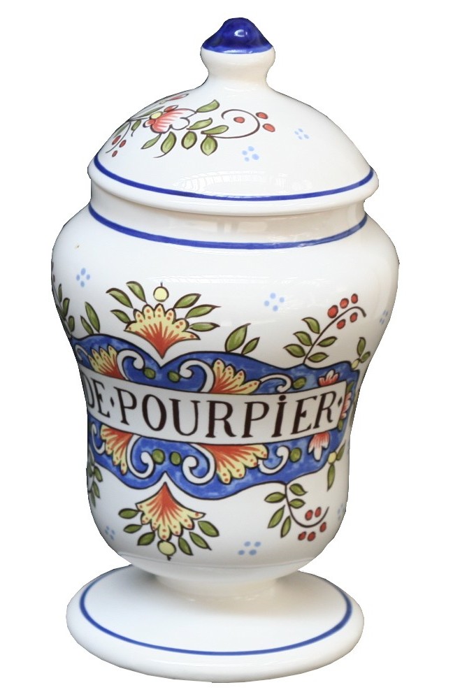 Pots en céramique de pharmacie Herbalist, Italie, 1890